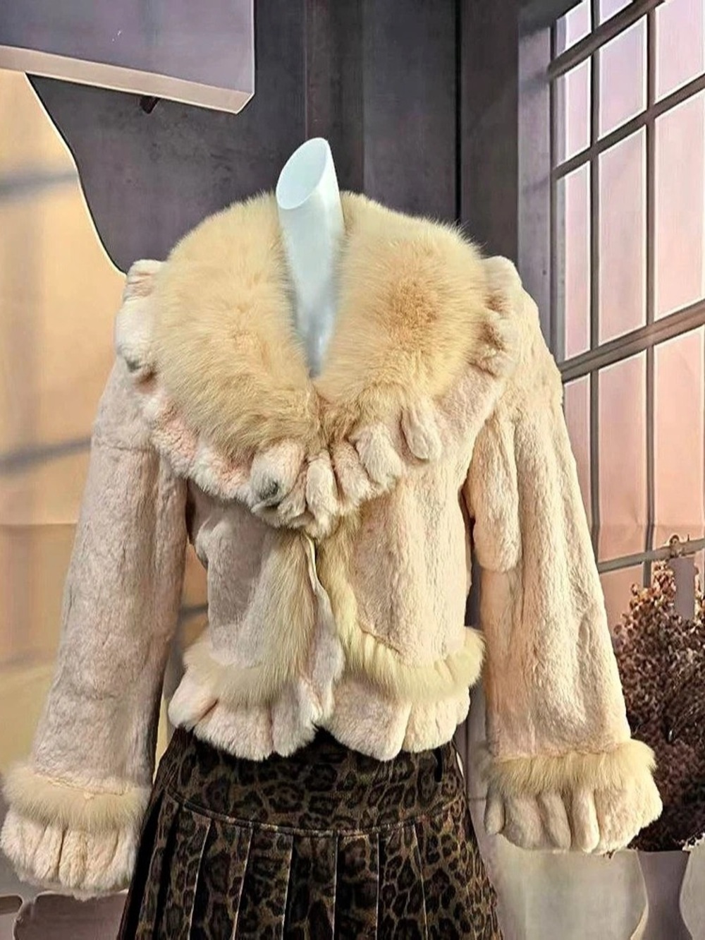 Cream Mink Fur Jacket Like New